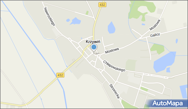 Krzywiń, Poprzeczna, mapa Krzywiń