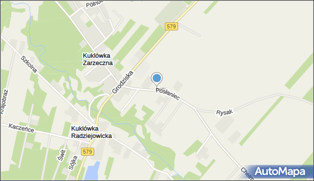 Kuklówka Zarzeczna, Posłaniec, mapa Kuklówka Zarzeczna