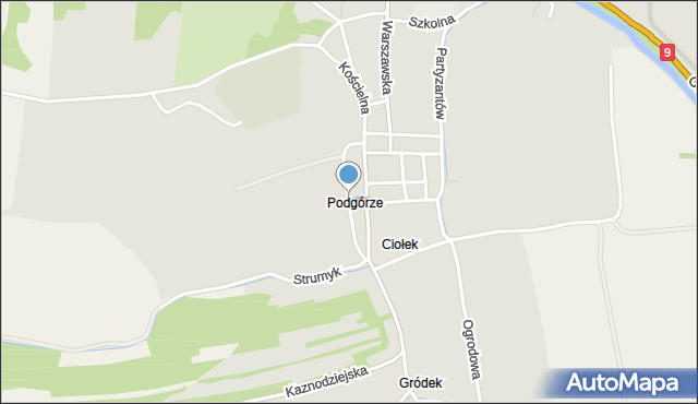 Kunów powiat ostrowiecki, Podgórze, mapa Kunów powiat ostrowiecki