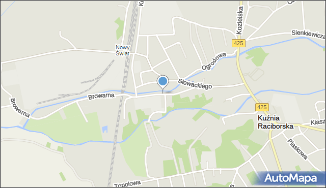 Kuźnia Raciborska, Powstańców, mapa Kuźnia Raciborska