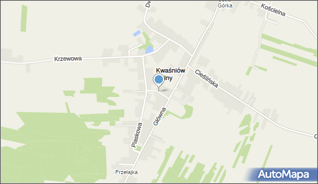 Kwaśniów Dolny, Poprzeczna, mapa Kwaśniów Dolny