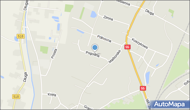 Kwidzyn, Pogodna, mapa Kwidzyn