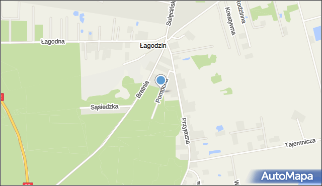 Łagodzin, Pomocna, mapa Łagodzin