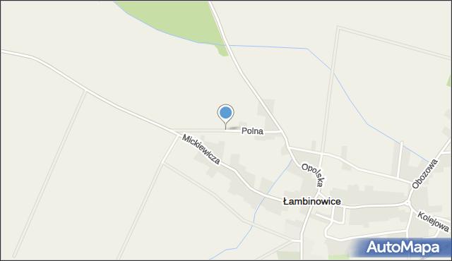 Łambinowice, Polna, mapa Łambinowice