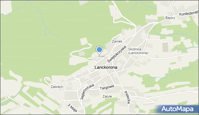 Lanckorona, Podgórska, mapa Lanckorona