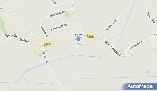 Latowicz, Poprzeczna, mapa Latowicz