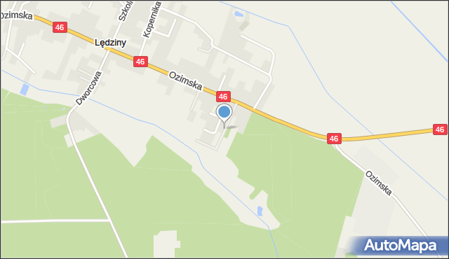 Lędziny gmina Chrząstowice, Pogodna, mapa Lędziny gmina Chrząstowice
