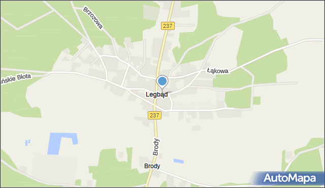 Legbąd, Polna, mapa Legbąd