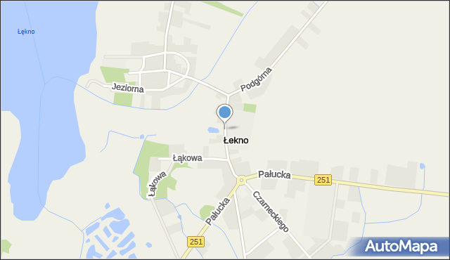Łekno gmina Wągrowiec, Pocztowa, mapa Łekno gmina Wągrowiec