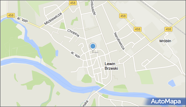 Lewin Brzeski, Poprzeczna, mapa Lewin Brzeski