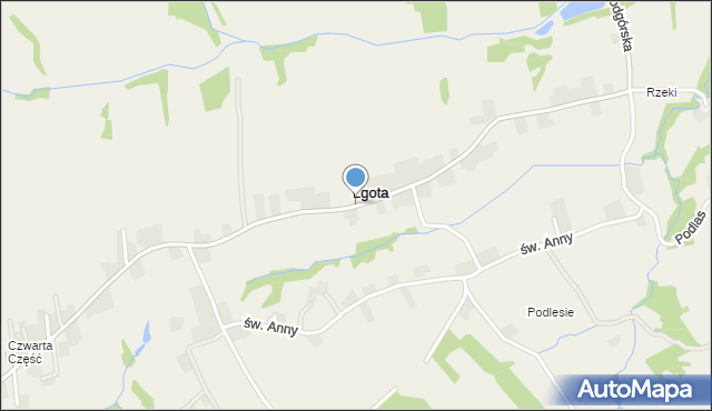 Lgota gmina Tomice, Podgórska, mapa Lgota gmina Tomice