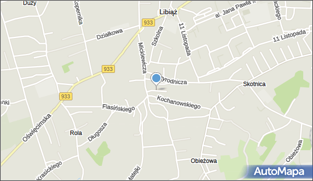Libiąż, Potokowa, mapa Libiąż