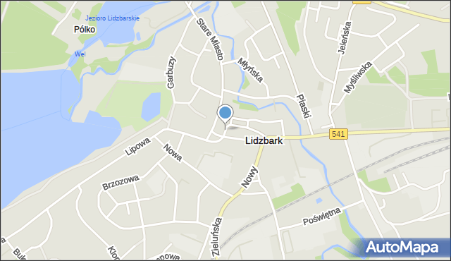 Lidzbark, Podgórna, mapa Lidzbark