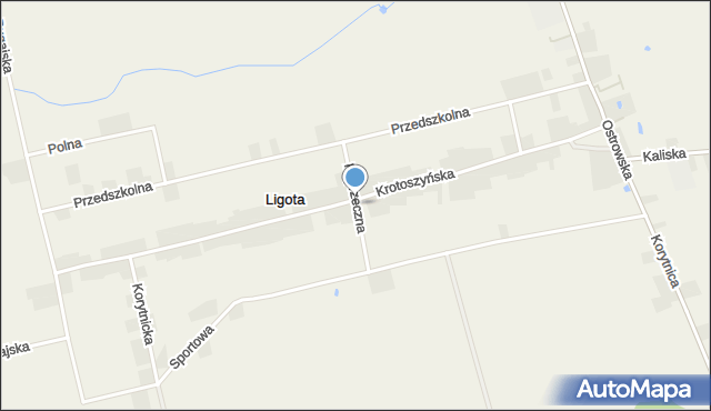 Ligota gmina Raszków, Poprzeczna, mapa Ligota gmina Raszków