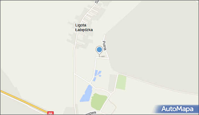 Ligota Łabędzka, Polna, mapa Ligota Łabędzka