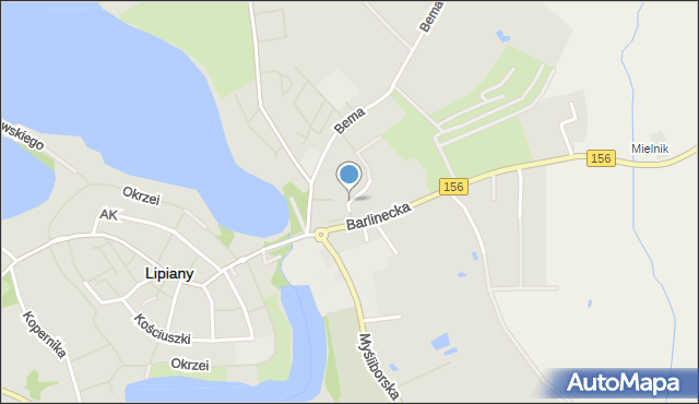 Lipiany powiat pyrzycki, Pod Platanami, mapa Lipiany powiat pyrzycki