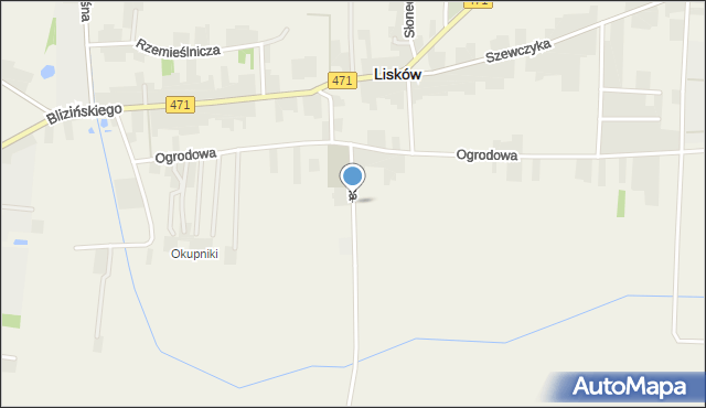 Lisków, Polna, mapa Lisków