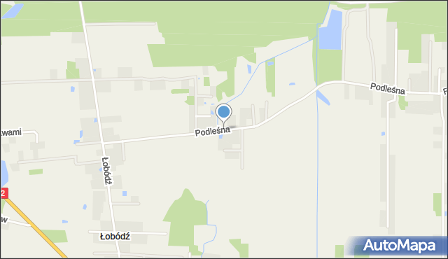 Łobódź, Podleśna, mapa Łobódź