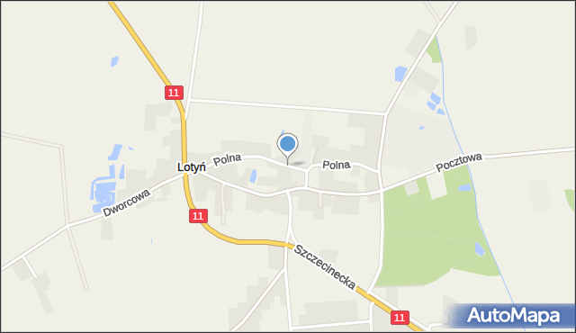 Lotyń gmina Okonek, Polna, mapa Lotyń gmina Okonek