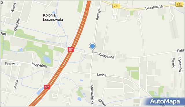 Łoziska, Postępu, mapa Łoziska