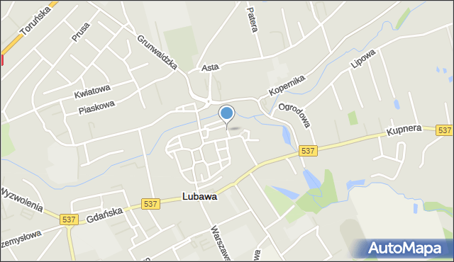 Lubawa, Podgórna, mapa Lubawa