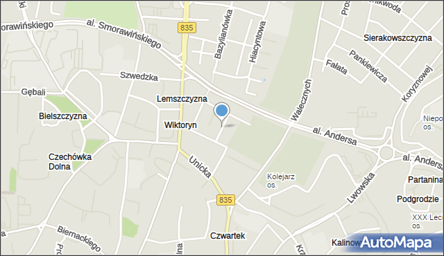 Lublin, Polskiego Czerwonego Krzyża, mapa Lublina