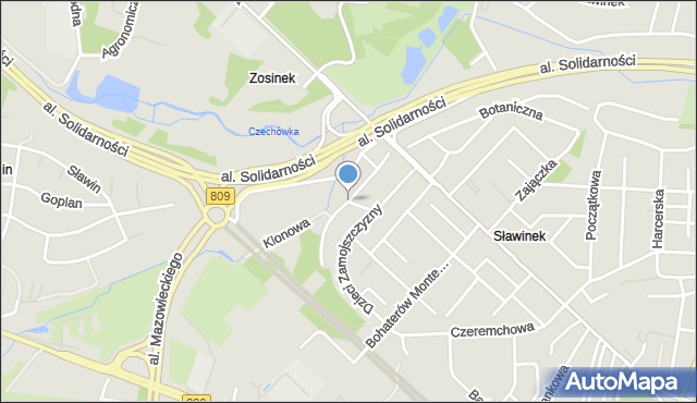 Lublin, Podchorążych, mapa Lublina
