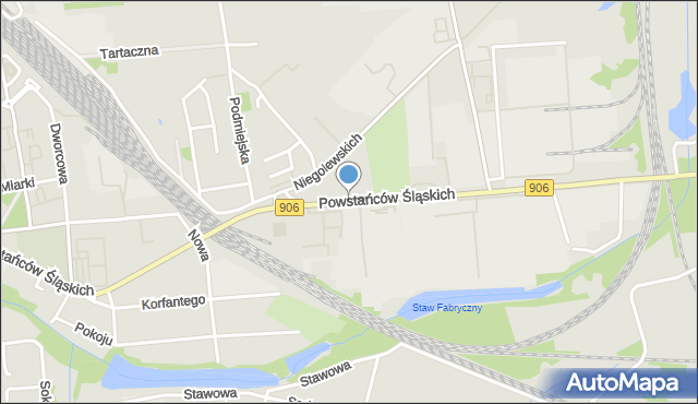 Lubliniec, Powstańców Śląskich, mapa Lubliniec