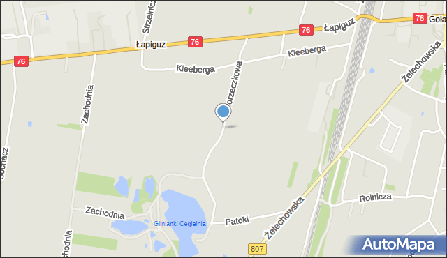 Łuków, Porzeczkowa, mapa Łuków