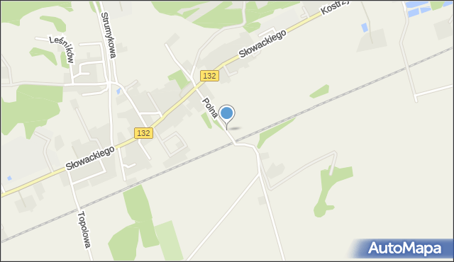 Łupowo gmina Bogdaniec, Polna, mapa Łupowo gmina Bogdaniec