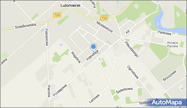 Lutomiersk, Północna, mapa Lutomiersk
