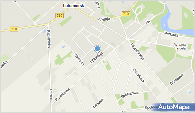 Lutomiersk, Północna, mapa Lutomiersk