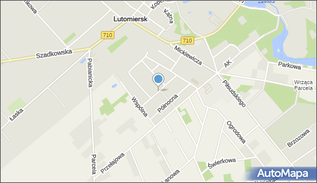 Lutomiersk, Południowa, mapa Lutomiersk