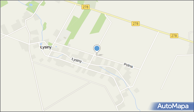 Łysiny gmina Wschowa, Polna, mapa Łysiny gmina Wschowa