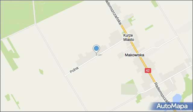 Makowiska gmina Pajęczno, Polna, mapa Makowiska gmina Pajęczno