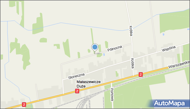 Małaszewicze Duże, Północna, mapa Małaszewicze Duże