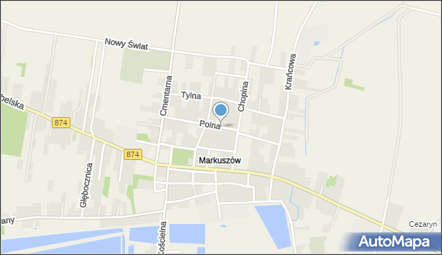 Markuszów, Polna, mapa Markuszów