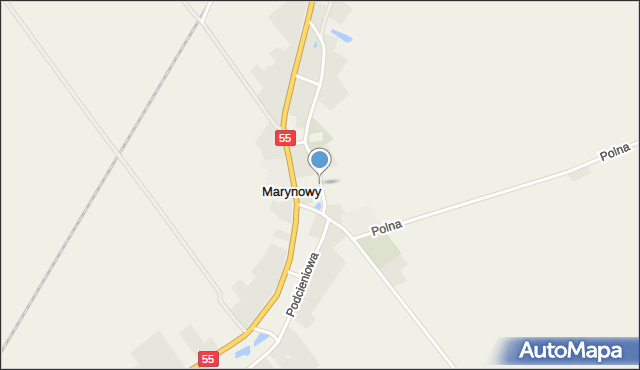 Marynowy, Podcieniowa, mapa Marynowy