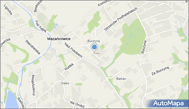 Mazańcowice, Pogodna, mapa Mazańcowice