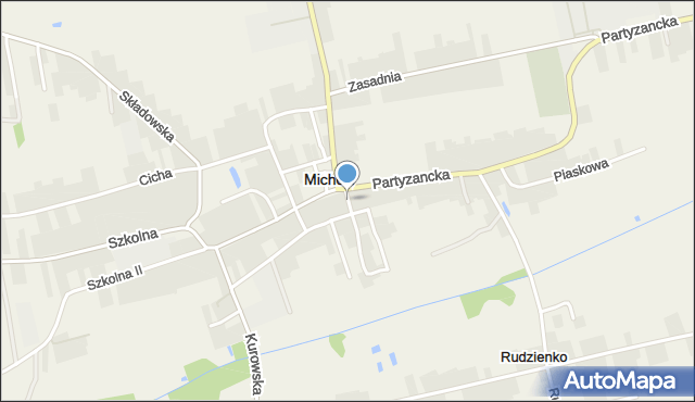 Michów powiat lubartowski, Poprzeczna, mapa Michów powiat lubartowski