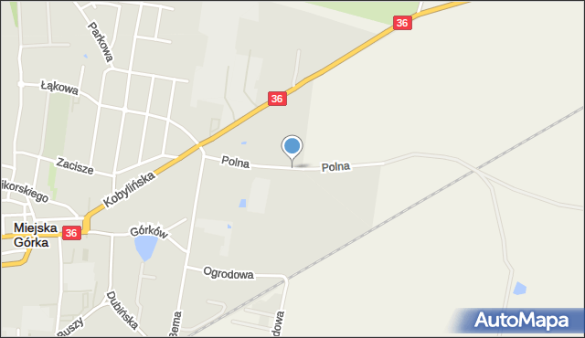 Miejska Górka, Polna, mapa Miejska Górka