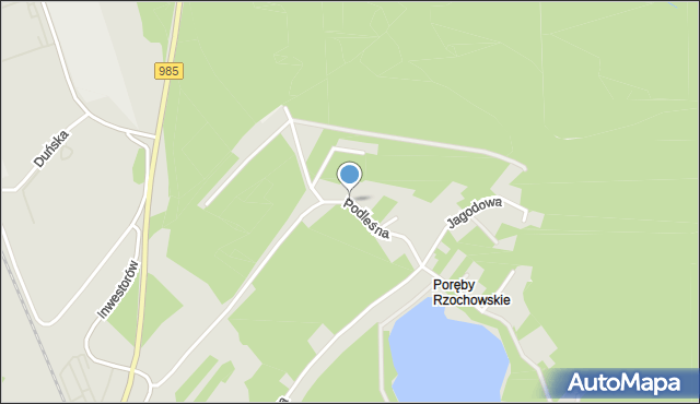 Mielec, Podleśna, mapa Mielca