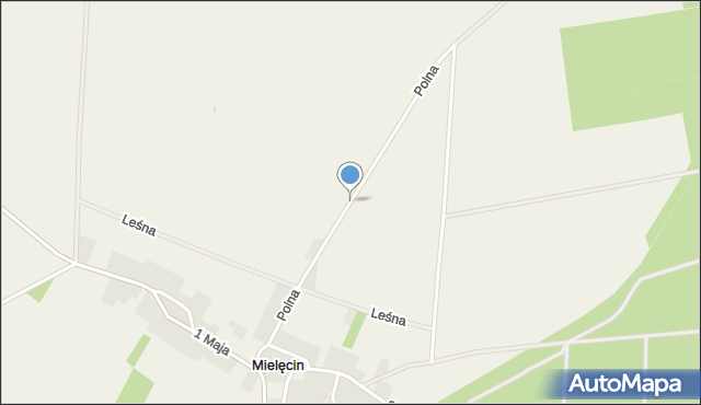 Mielęcin gmina Człopa, Polna, mapa Mielęcin gmina Człopa