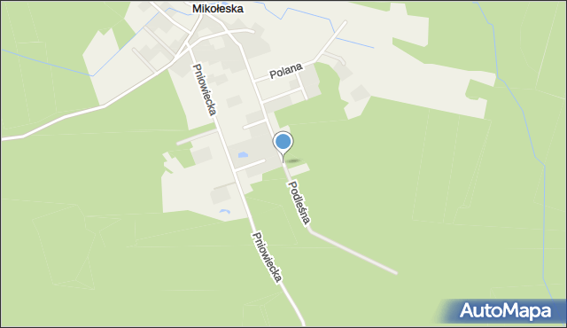 Mikołeska, Podleśna, mapa Mikołeska