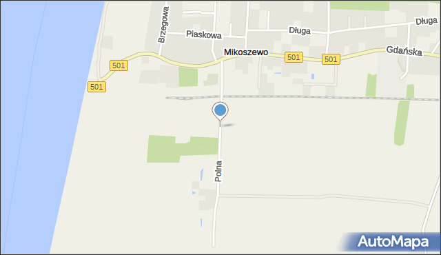 Mikoszewo, Polna, mapa Mikoszewo