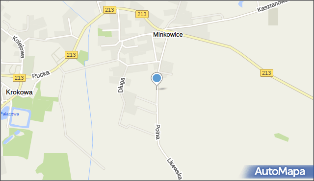 Minkowice gmina Krokowa, Polna, mapa Minkowice gmina Krokowa