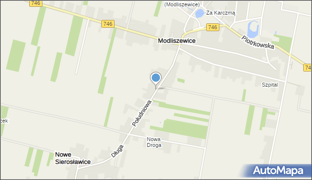 Modliszewice, Południowa, mapa Modliszewice