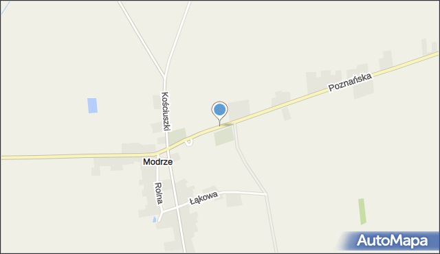 Modrze, Poznańska, mapa Modrze