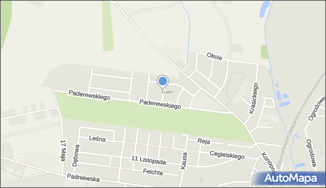 Mogilno, Popiełuszki Jerzego, bł. ks., mapa Mogilno