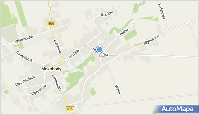 Mokobody, Poprzeczna, mapa Mokobody